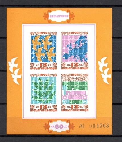 Conf. for Security and Labor in Europe 1974, block, imperforate, numbered.