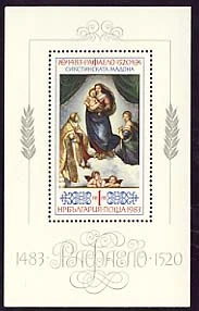 [BC-3278] 500 years of the birth of Raphael 1483-1983, block.