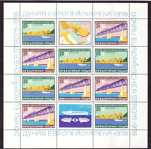 [BC-2717/18I] Airmail. Danube - a European River. Sheet of 5 Sets.