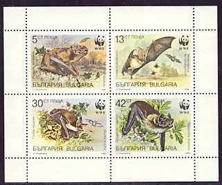 Fauna - World Wildlife Fund - Bats. Set in sheet - type a.
